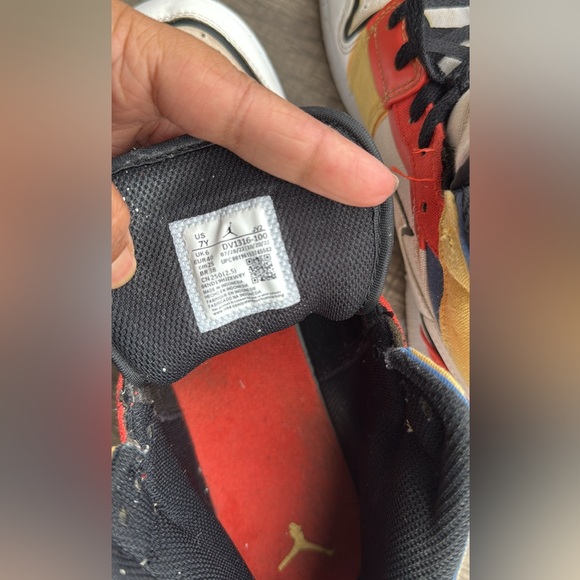 Nike Air Jordan 1 Mid Multi Color Canvas size 7 Y - Picture 6 of 6